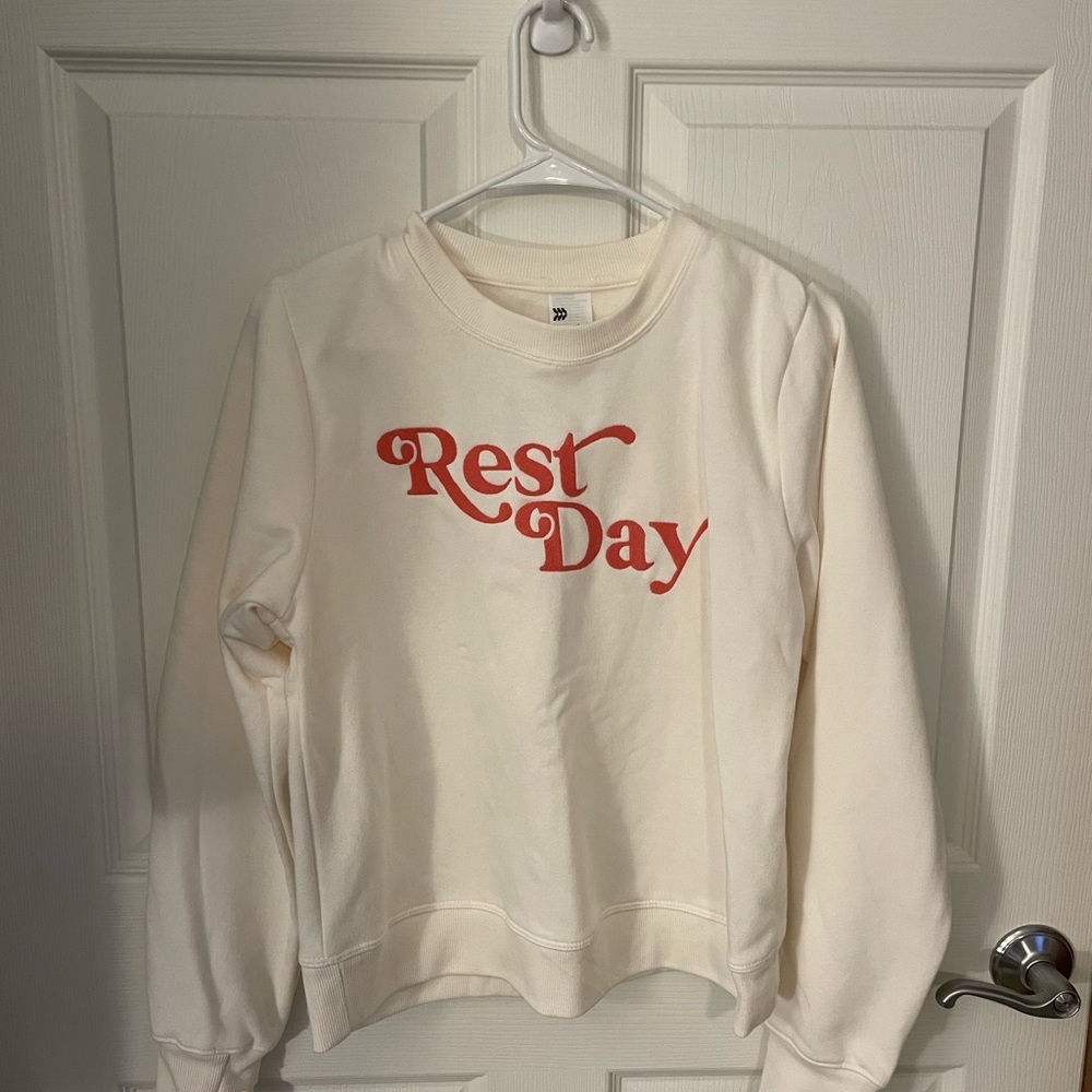 All in Motion Cream and Red Women's Crew Neck Sweater - Picture 4 of 7